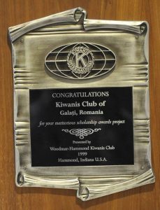 Placheta Kiwanis Club Galati